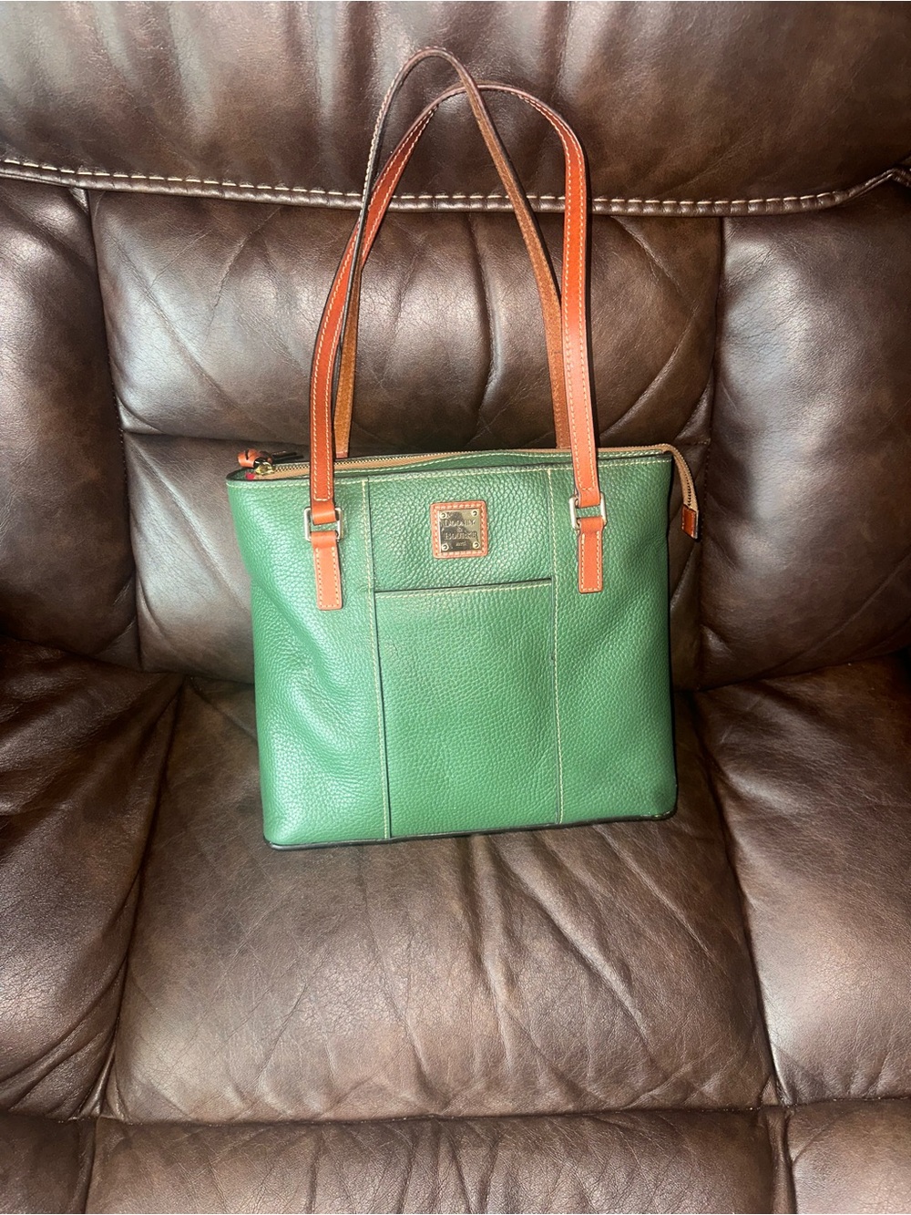 Dooney & Bourke Small Lexington Shopper in Sage Green Pebble Grain Leather